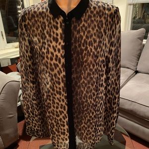 Top Shop Leopard Print Blouse - US 6